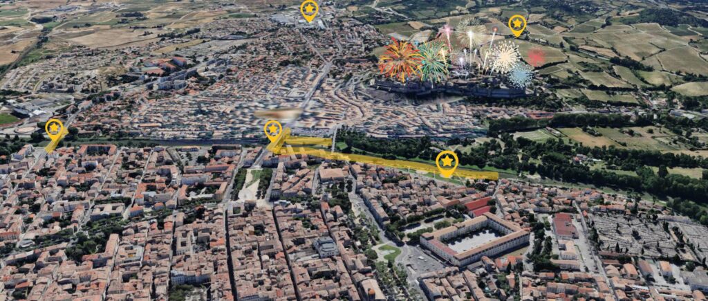 14 July Fireworks Carcassonne where to view from best place